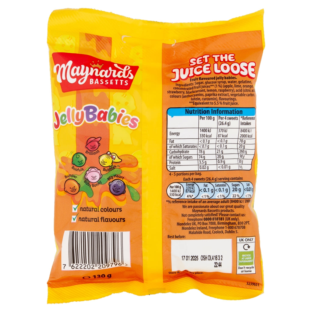 Maynards Bassetts Jelly Babies Pm £1.35 130g