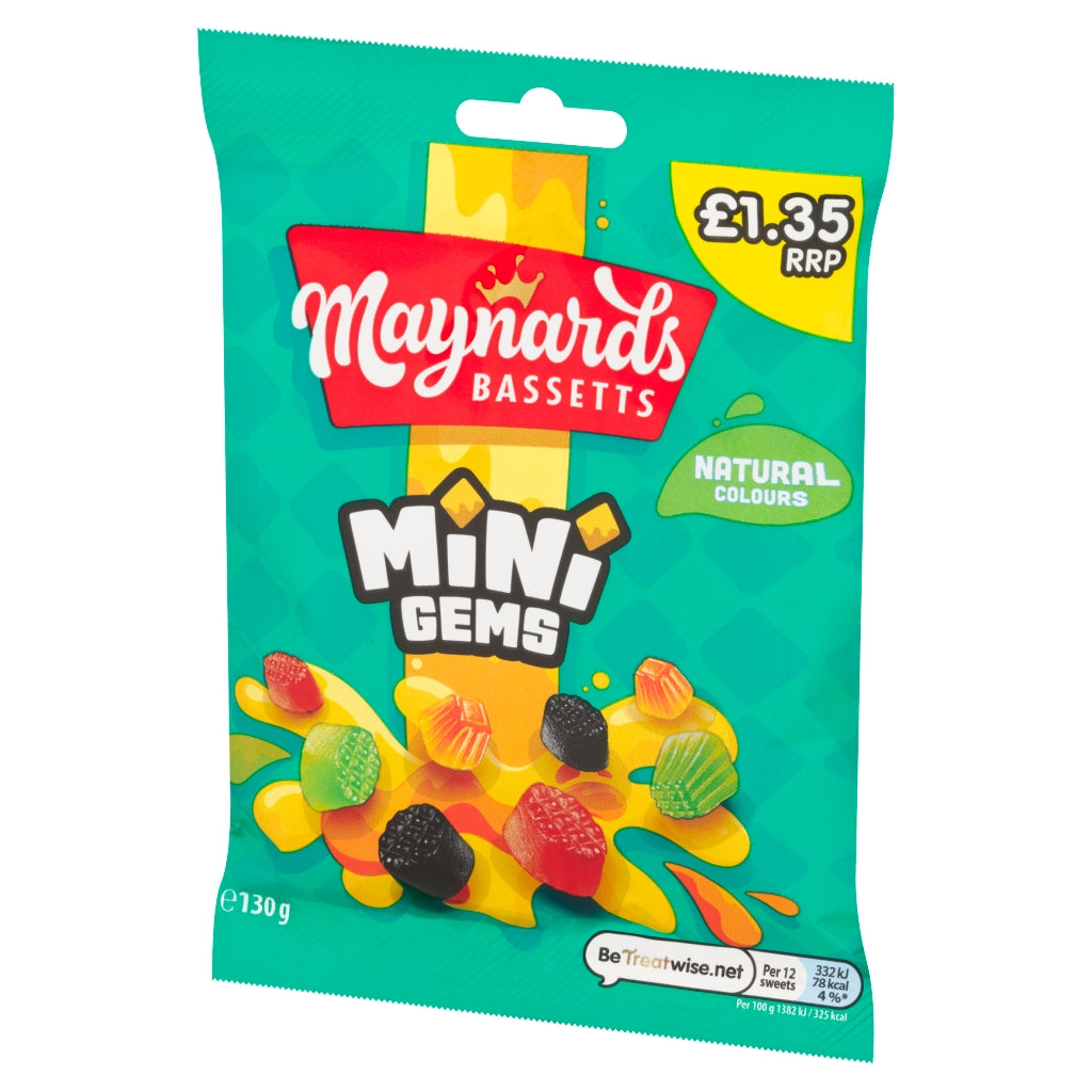 Maynards Bassetts Mini Gems Pm £1.35 130g