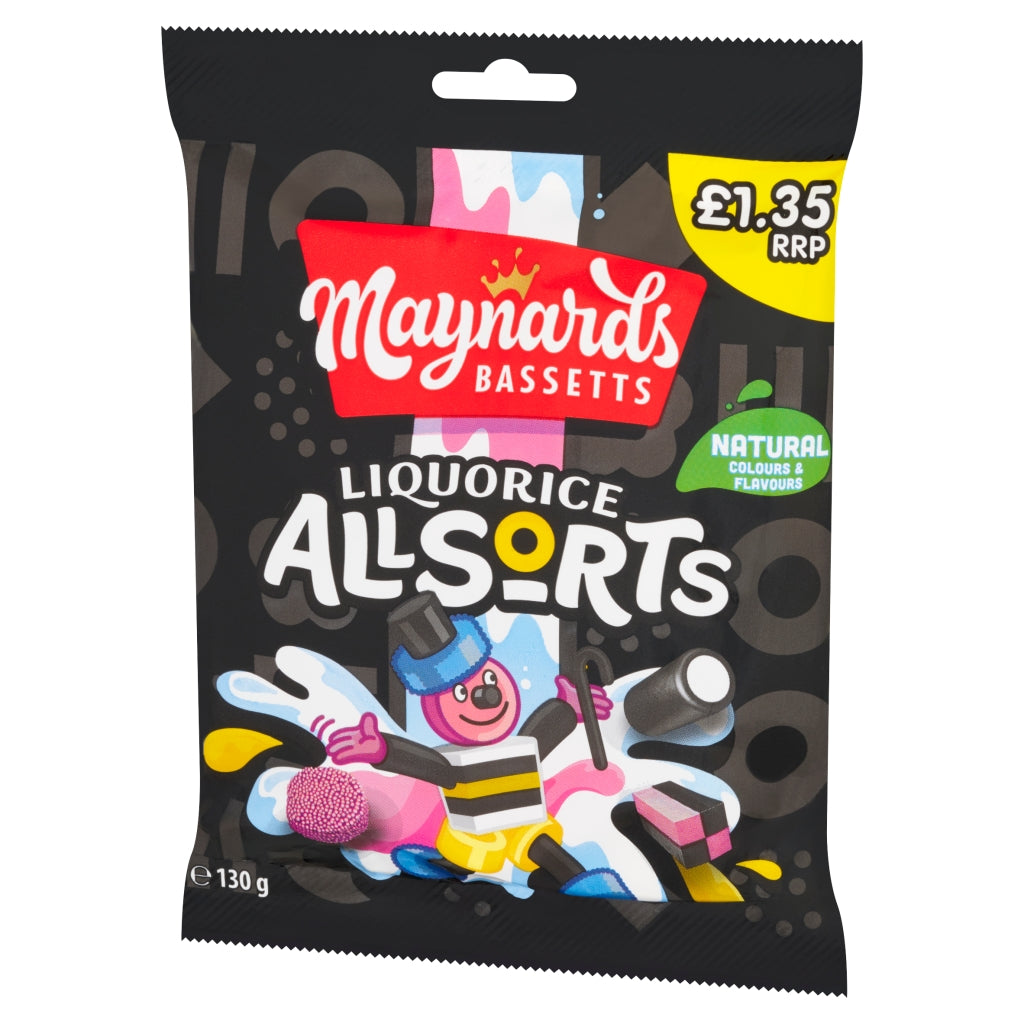 Maynards Bassetts Liquorice Allsorts Pm £1.35 130g