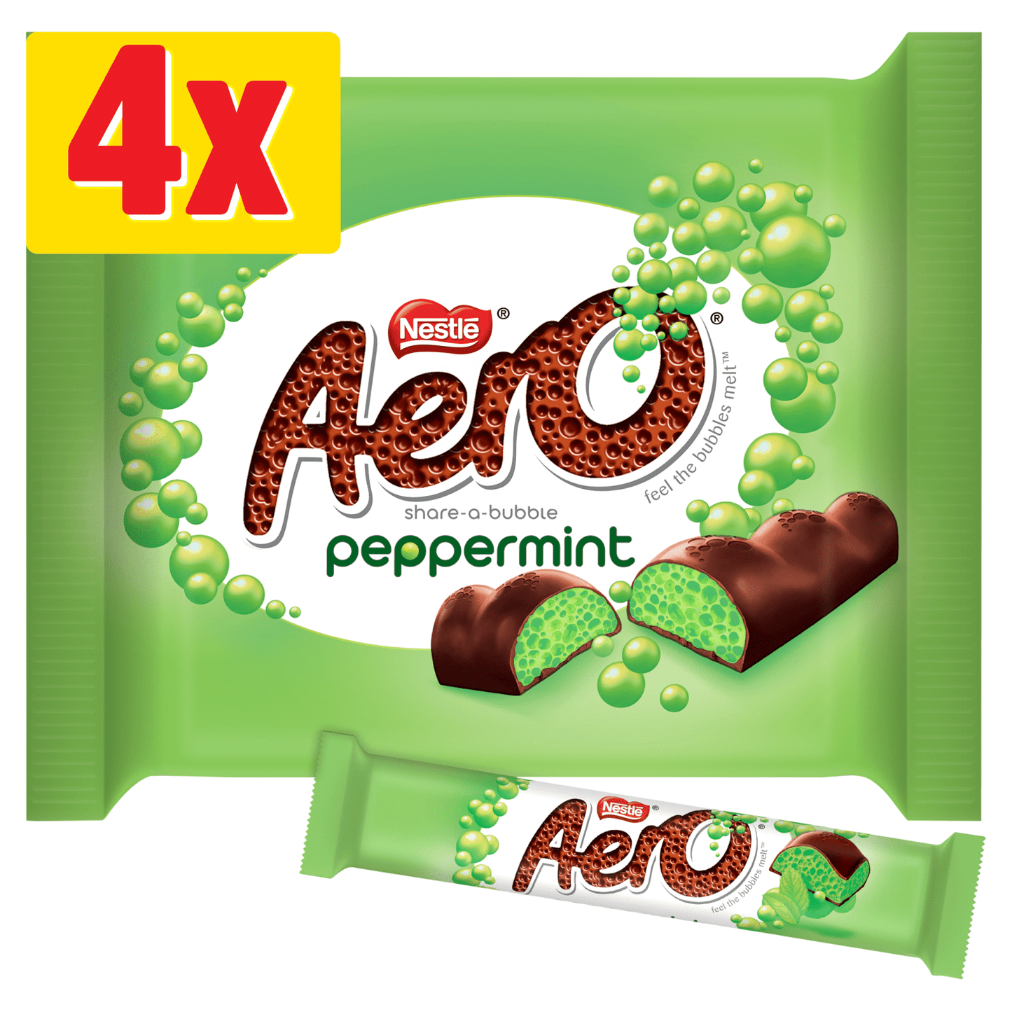 Aero Peppermint Bars 4 x 27g (108g) - UK Food & Drink - 7613034919625