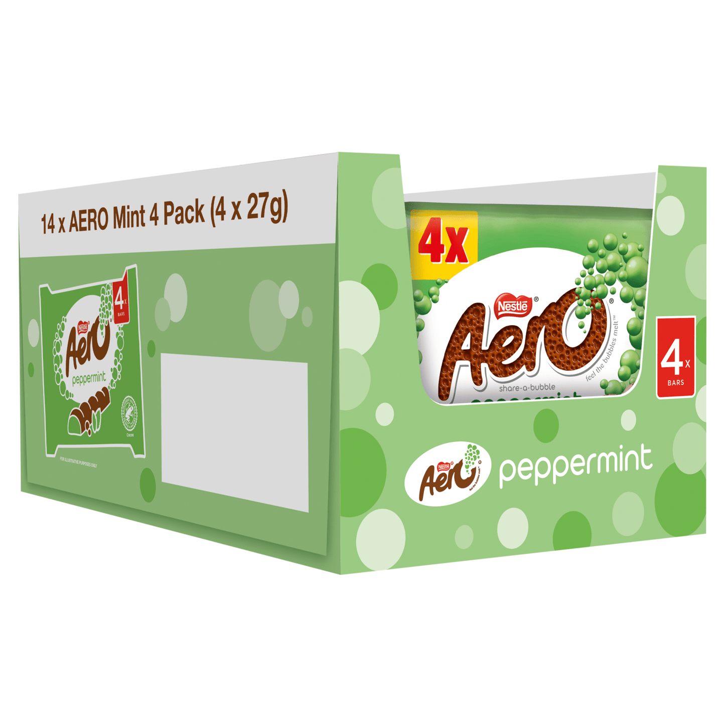 Aero Peppermint Bars 4 x 27g (108g) - UK Food & Drink - 7613034919625