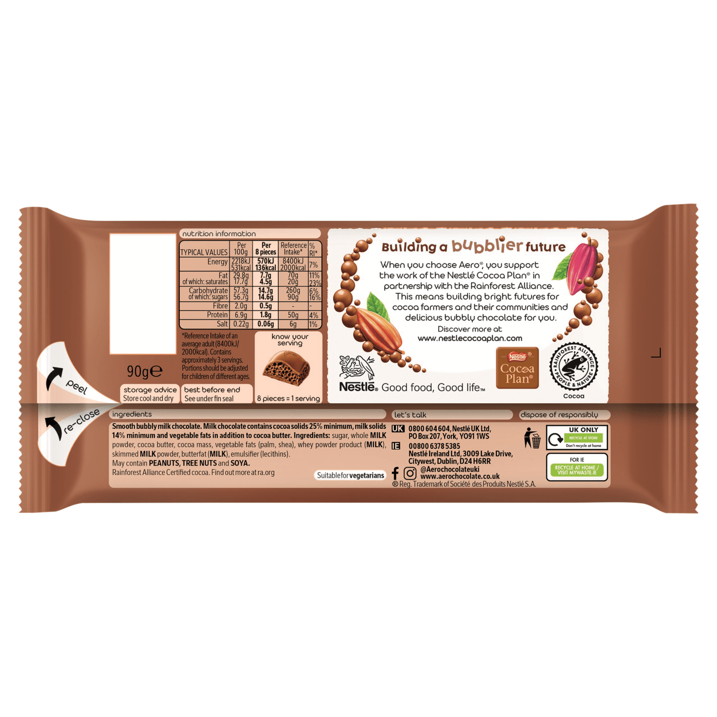 Aero Purely Chocolate 90g - UK Food & Drink - 7613039896167