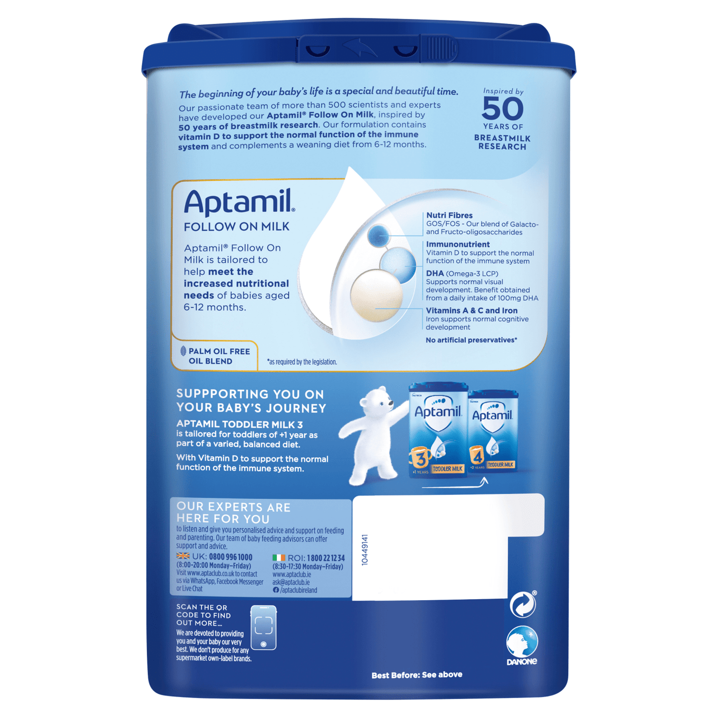 Aptamil Follow On Milk 2 6 - 12 Months 800g - UK Food & Drink - 5051594006829