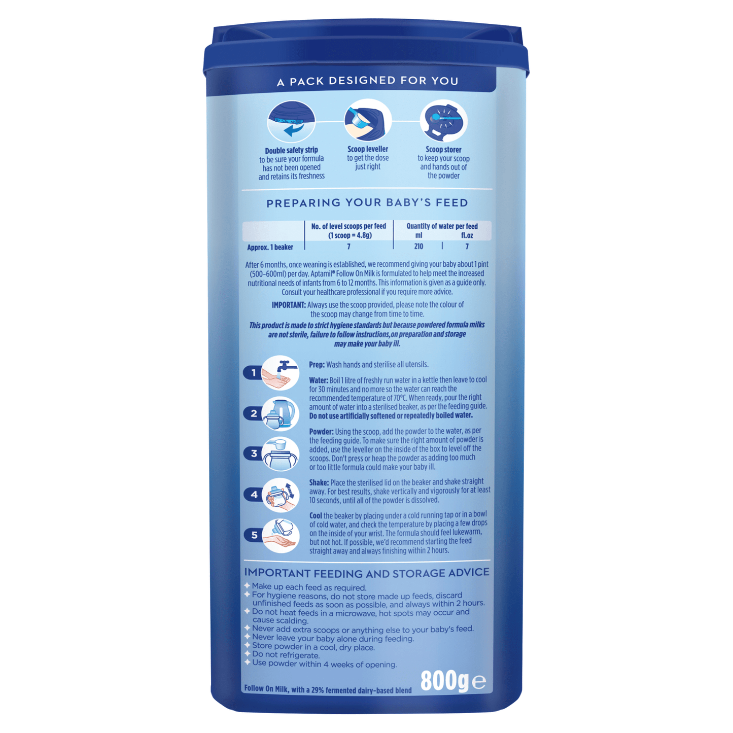 Aptamil Follow On Milk 2 6 - 12 Months 800g - UK Food & Drink - 5051594006829