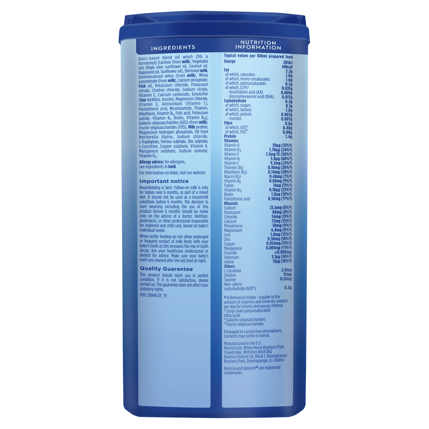 Aptamil Follow On Milk 2 6 - 12 Months 800g - UK Food & Drink - 5051594006829
