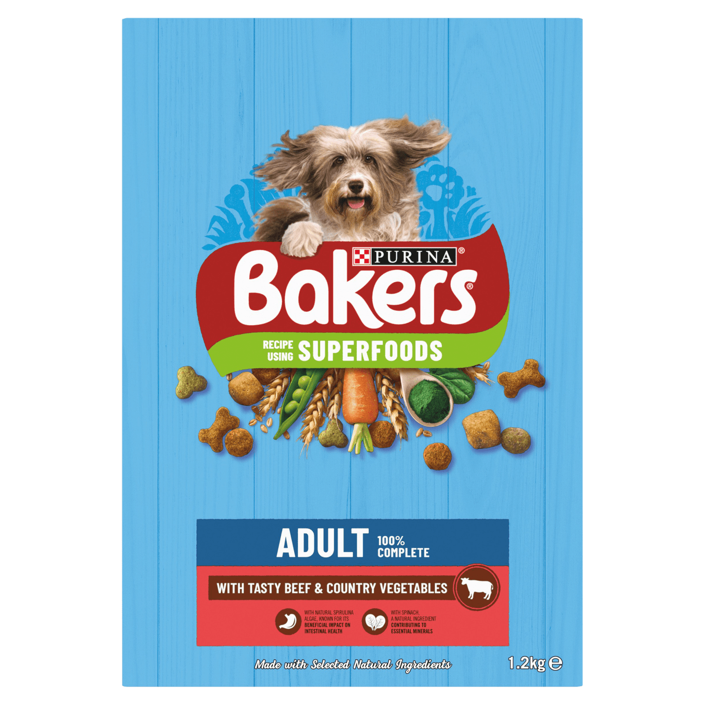 Bakers Adult with Tasty Beef & Country Vegetables 1.2kg - UK Food & Drink - 7613036288644