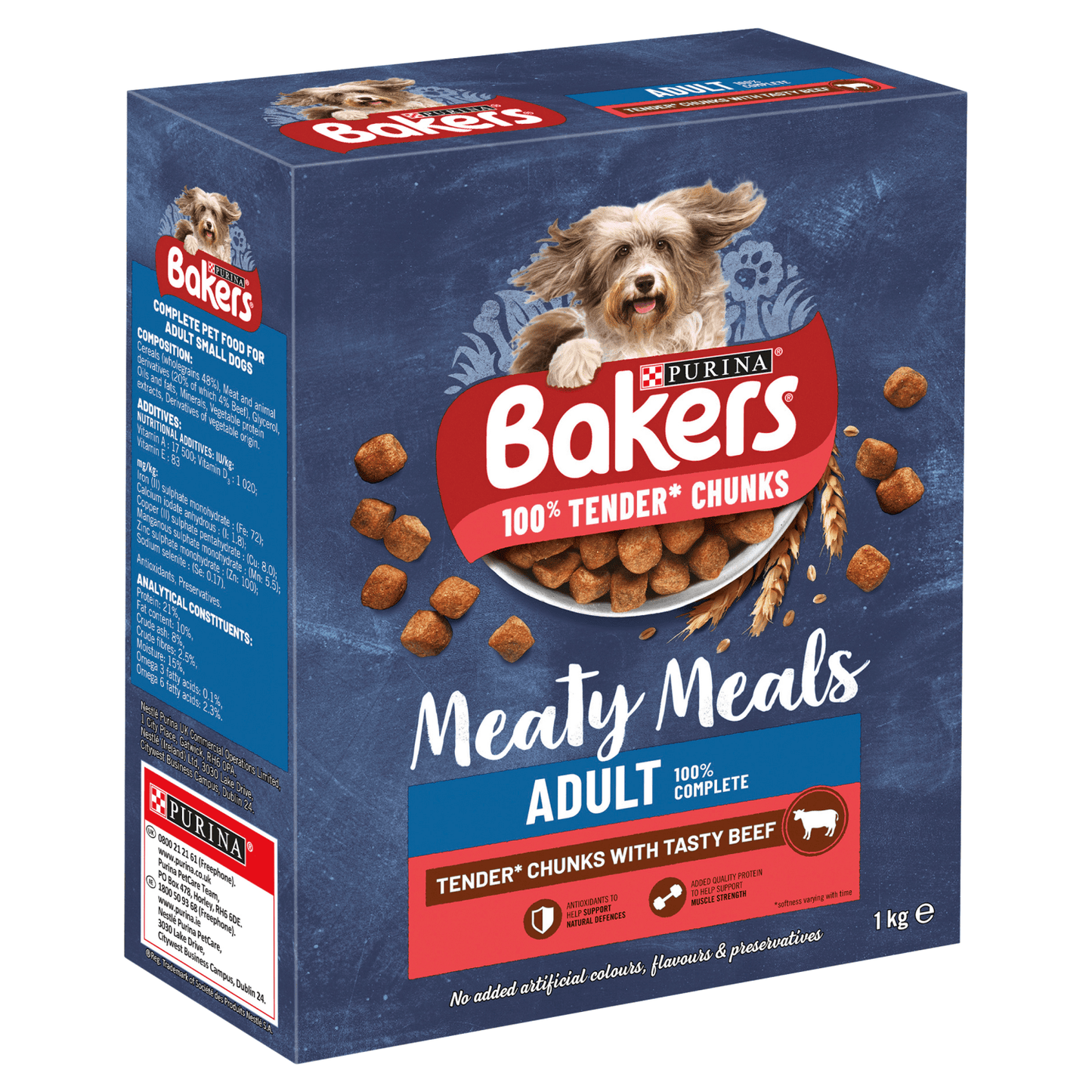 Bakers Meaty Meals Adult Dog Food with Beef 1kg - UK Food & Drink - 7613033401107