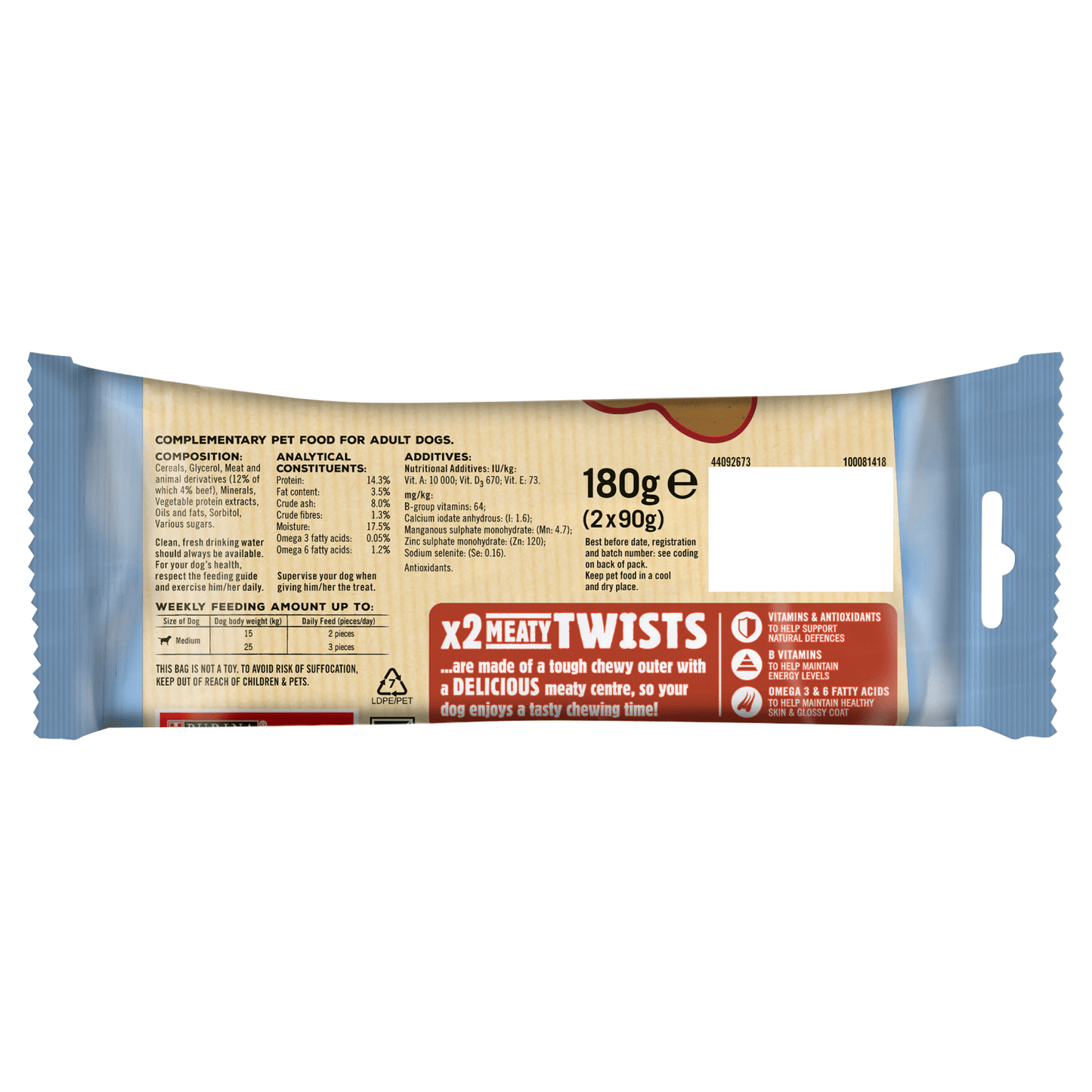 BAKERS Medium Dog Treat Meaty Twists 180g - UK Food & Drink - 4000487226999