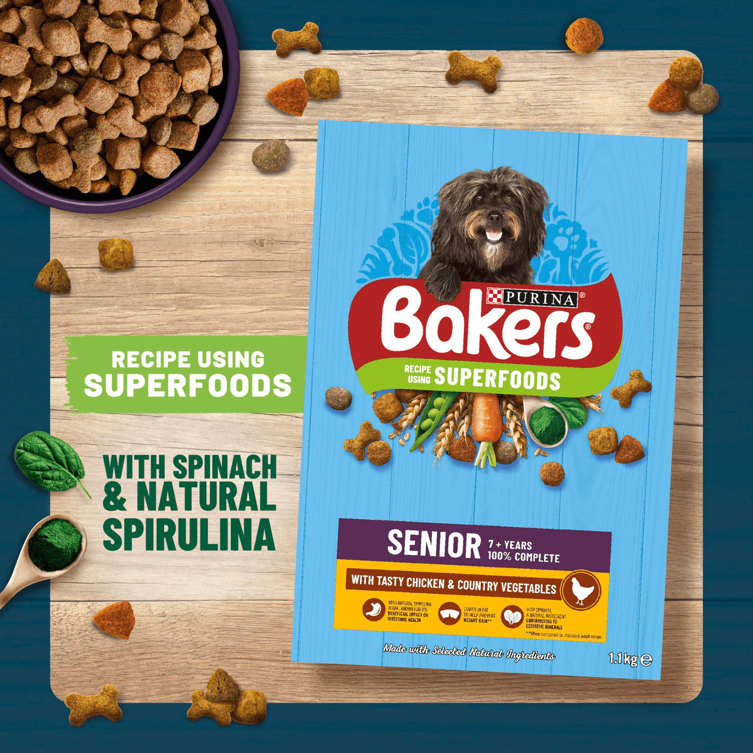 BAKERS Senior Chicken With Vegetables Dry Dog Food 1.1kg - UK Food & Drink - 7613036287715