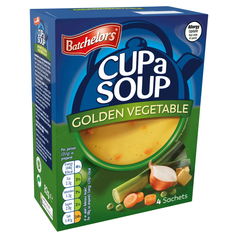 Batchelors Cup a Soup Golden Vegetable 4 Sachets 82g - UK Food & Drink - 5000354403194