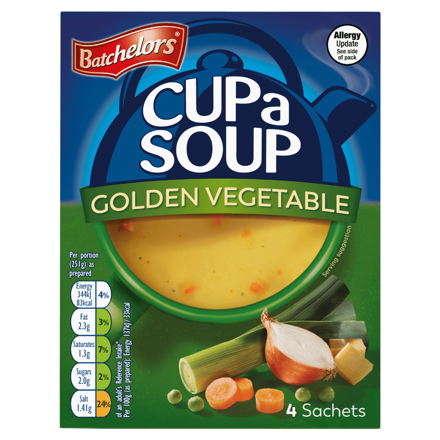 Batchelors Cup a Soup Golden Vegetable 4 Sachets 82g - UK Food & Drink - 5000354403194