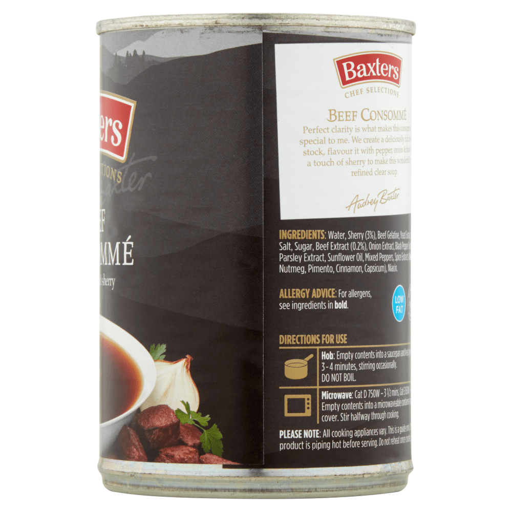 Baxters Chef Selections Beef Consommé with Cask Aged Sherry 400g - UK Food & Drink - 5012427109407