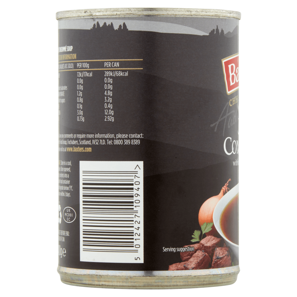 Baxters Chef Selections Beef Consommé with Cask Aged Sherry 400g - UK Food & Drink - 5012427109407