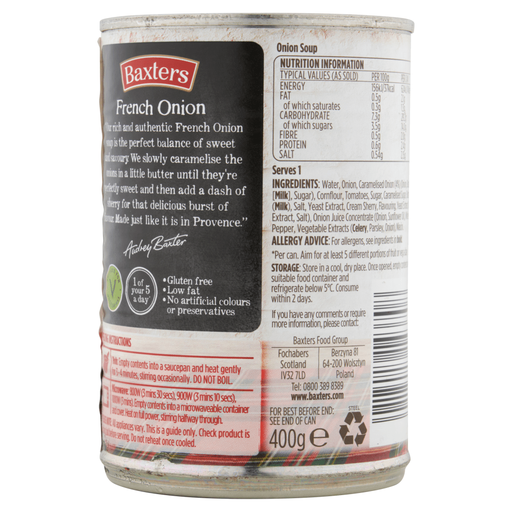 Baxters Favourites French Onion 400g - UK Food & Drink - 5012427143708