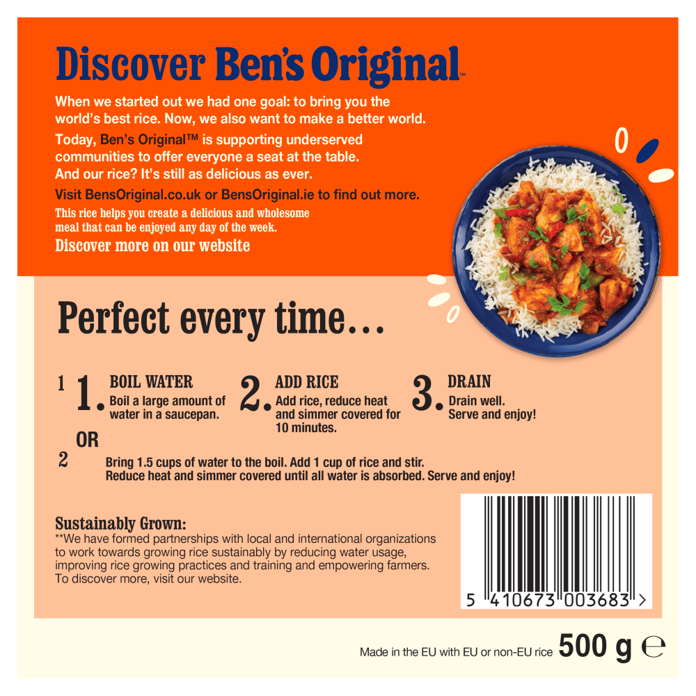 Bens Original Long Grain Rice 500g - UK Food & Drink - 5410673003683