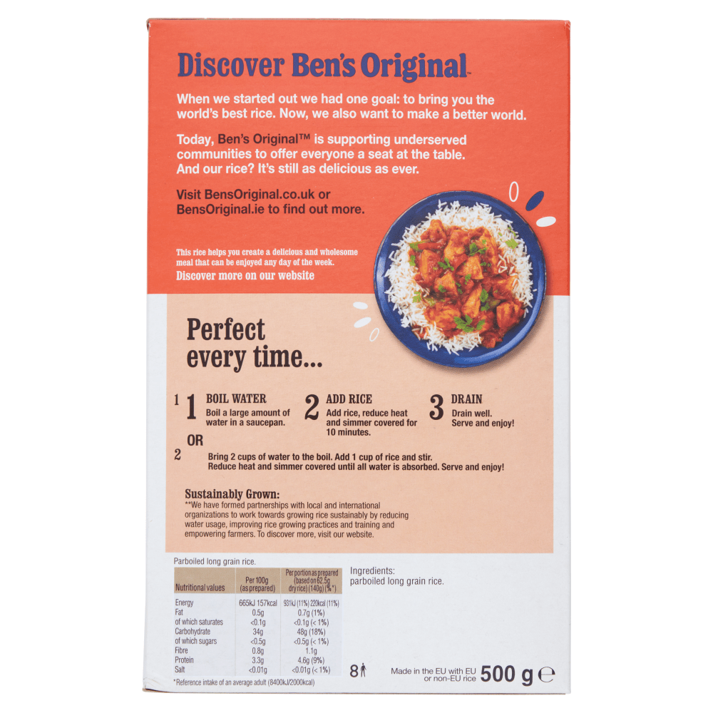 Bens Original Long Grain Rice 500g - UK Food & Drink - 5410673003683