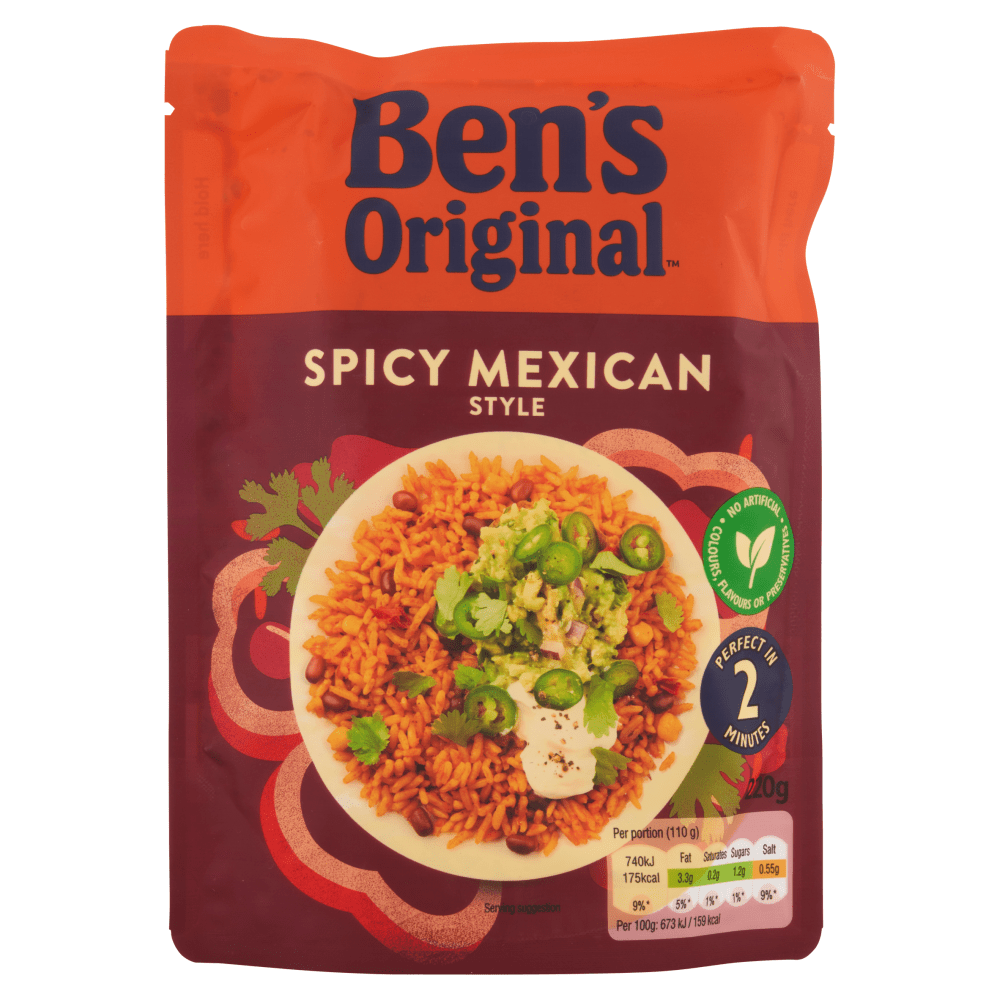 Ben's Original Spicy Mexican Microwave Rice 220g - UK Food & Drink - 5010034014152