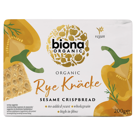 Biona Organic Rye Knacke Sesame Crispbread 200g - UK Food & Drink - 5032722318137