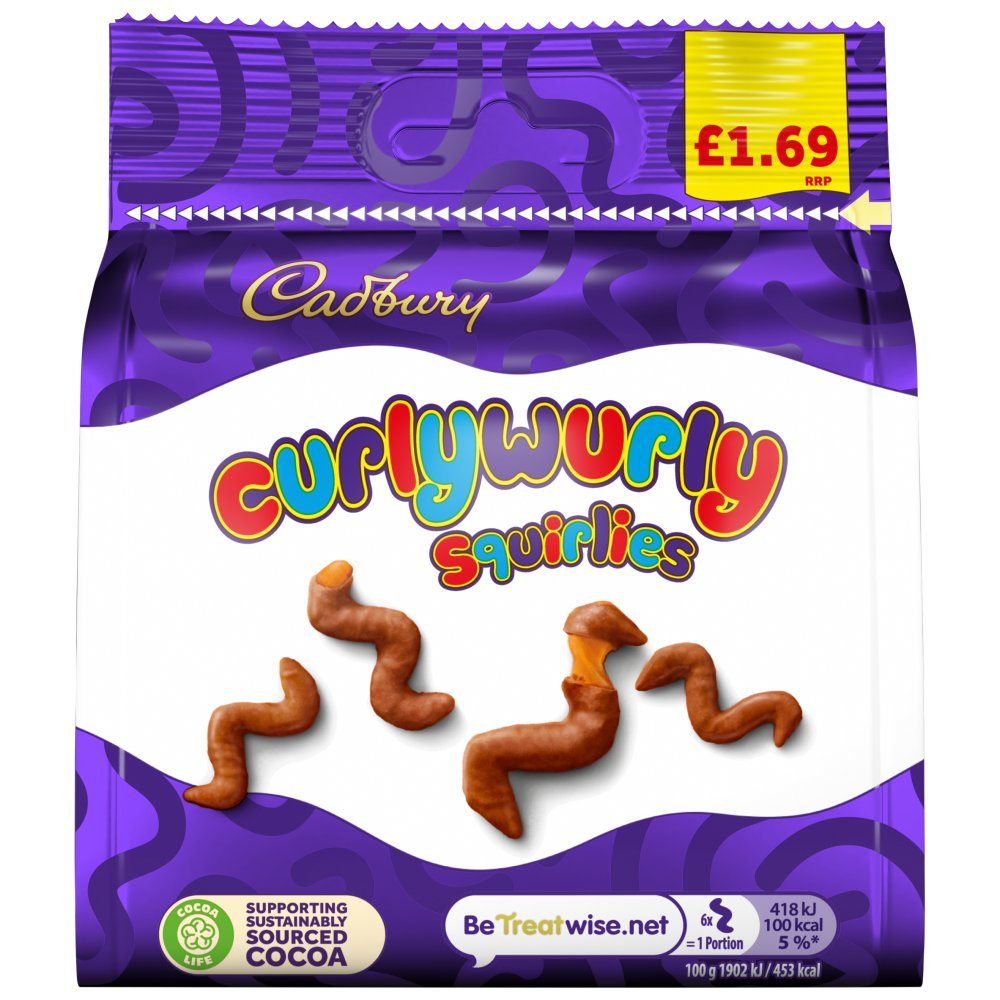 Cadbury Curlywurly Squirlies Chocolate 85 Gr - UK Food & Drink - 7622202276026