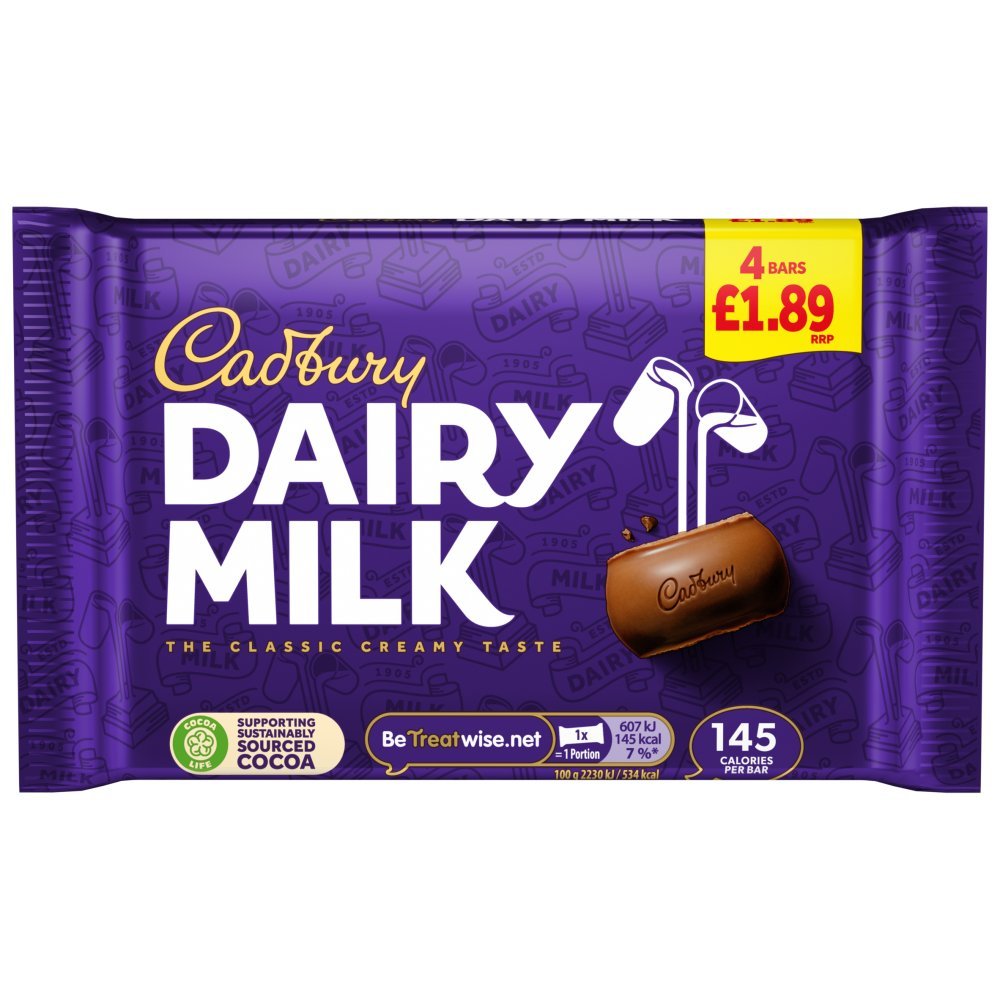 Cadbury Dairy Milk Chocolate Bar 108.8 Gr - UK Food & Drink - 7622202276477