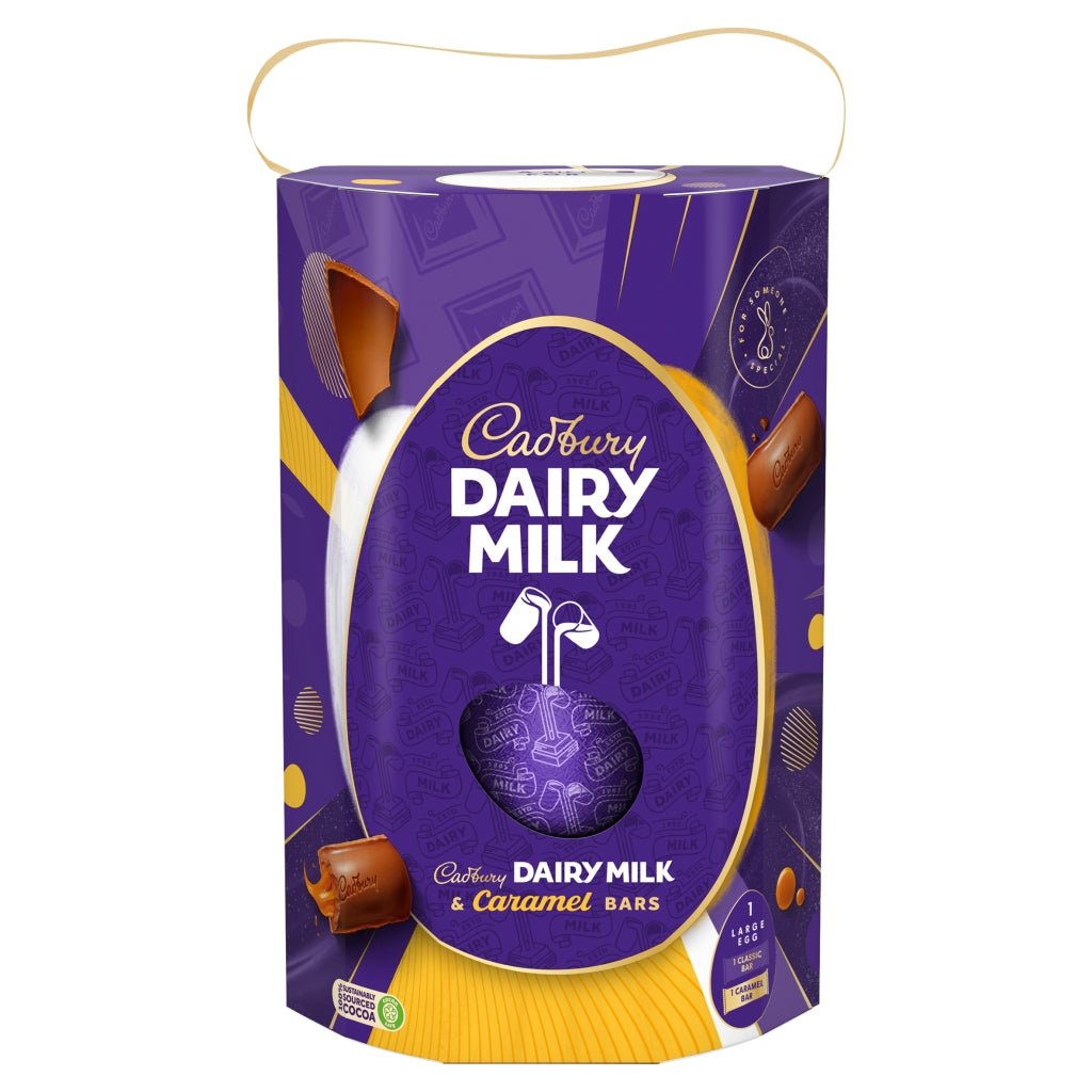 Cadbury Dairy Milk Egg With Cadbury Caramel Bars 245G - UK Food & Drink - 7622201681425