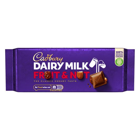 Cadbury Dairy Milk Fruit And Nut Chocolate Bar 180 Gr - UK Food & Drink - 7622201149611