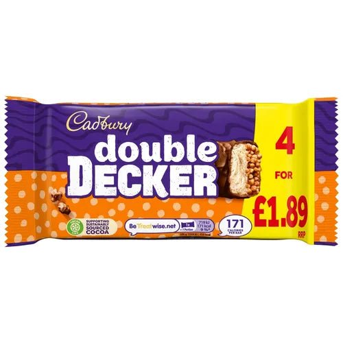 Cadbury Double Decker Chocolate Bar 149.2 Gr - UK Food & Drink - 7622202276361