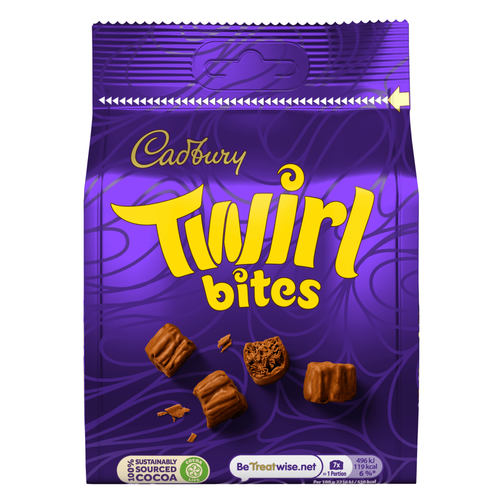 Cadbury Twirl Bite Size Chocolate Pieces 109 Gr - UK Food & Drink - 7622210295149