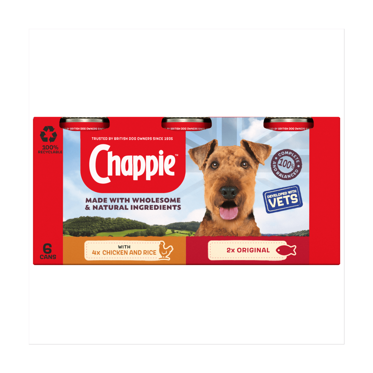 Chappie Adult Wet Dog Food Tins Favourites in Loaf 6 x 412g - UK Food & Drink - 5000166068192