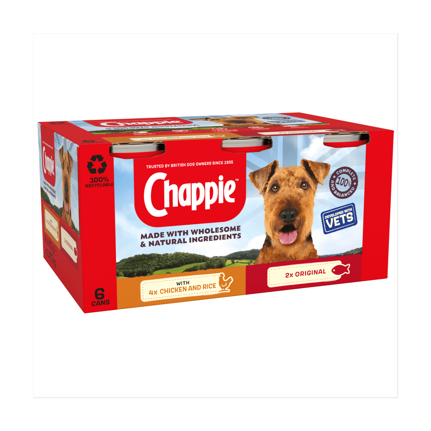 Chappie Adult Wet Dog Food Tins Favourites in Loaf 6 x 412g - UK Food & Drink - 5000166068192