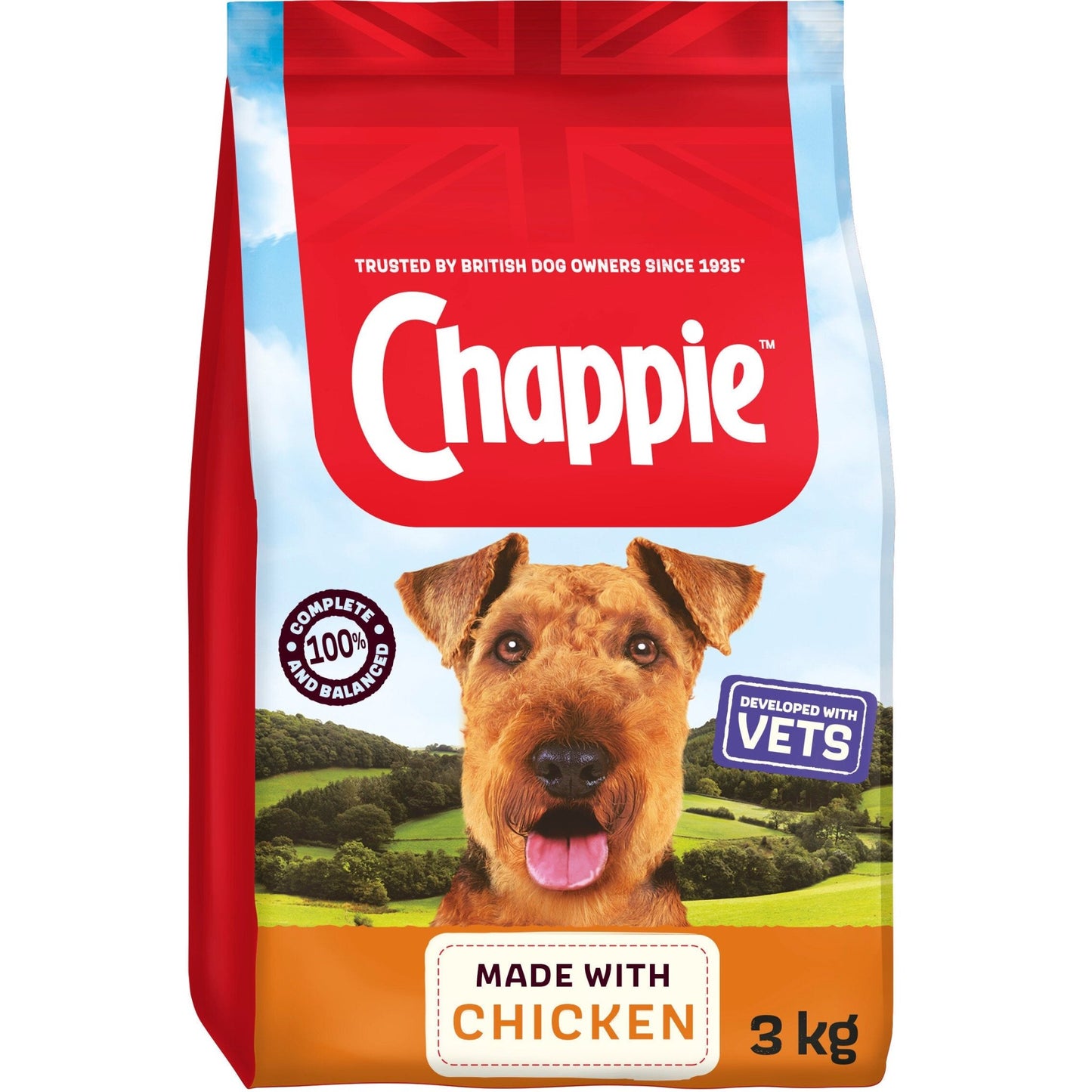 Chappie Complete Adult Dry Dog Food Chicken & Wholegrain Cereal 3kg - UK Food & Drink - 5000166076777