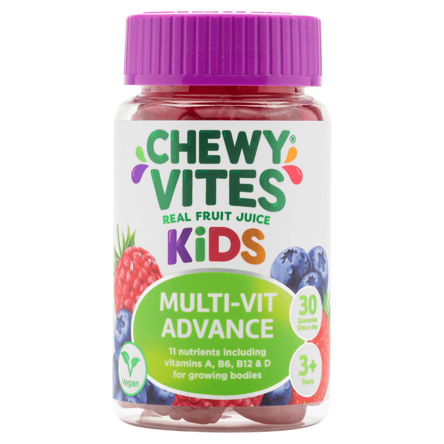Chewy Vites Real Fruit Juice Kids One a Day Multi - Vit Advance 30 Gummies 3+ Years - UK Food & Drink - 6009702811154
