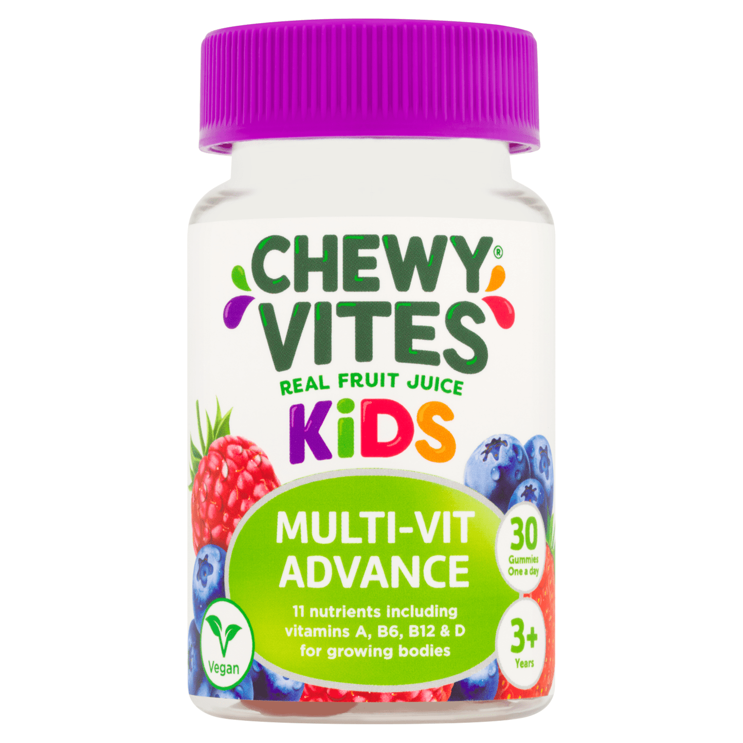 Chewy Vites Real Fruit Juice Kids One a Day Multi - Vit Advance 30 Gummies 3+ Years - UK Food & Drink - 6009702811154