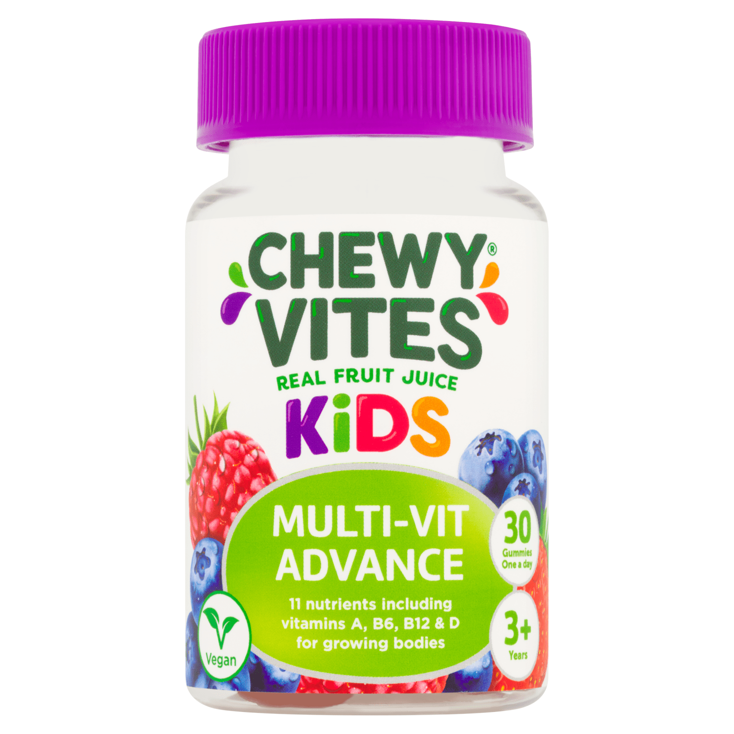 Chewy Vites Real Fruit Juice Kids One a Day Multi - Vit Advance 30 Gummies 3+ Years - UK Food & Drink - 6009702811154