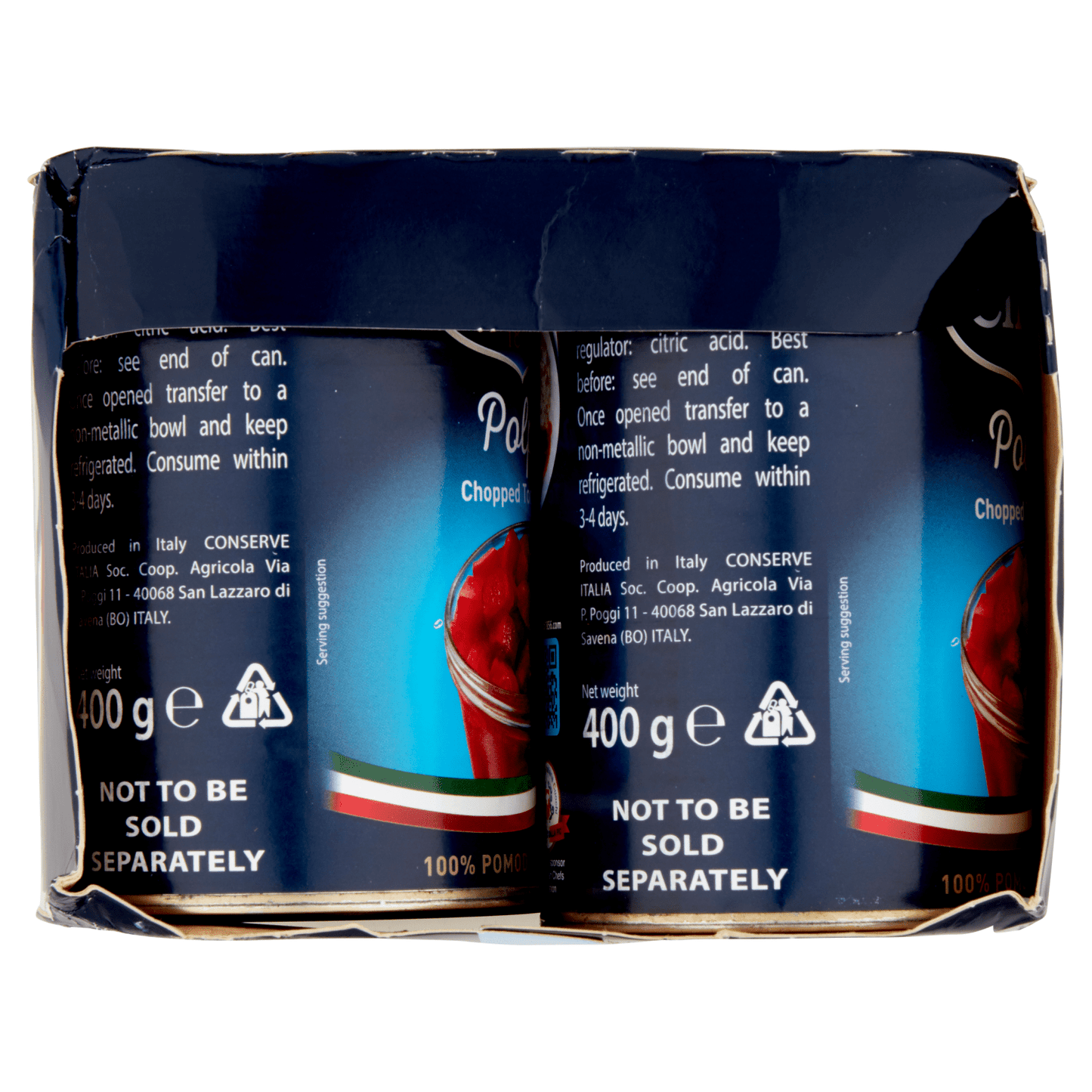 Cirio Chopped Tomatoes Polpa 4 x 400g (1600g) - UK Food & Drink - 8000320995606