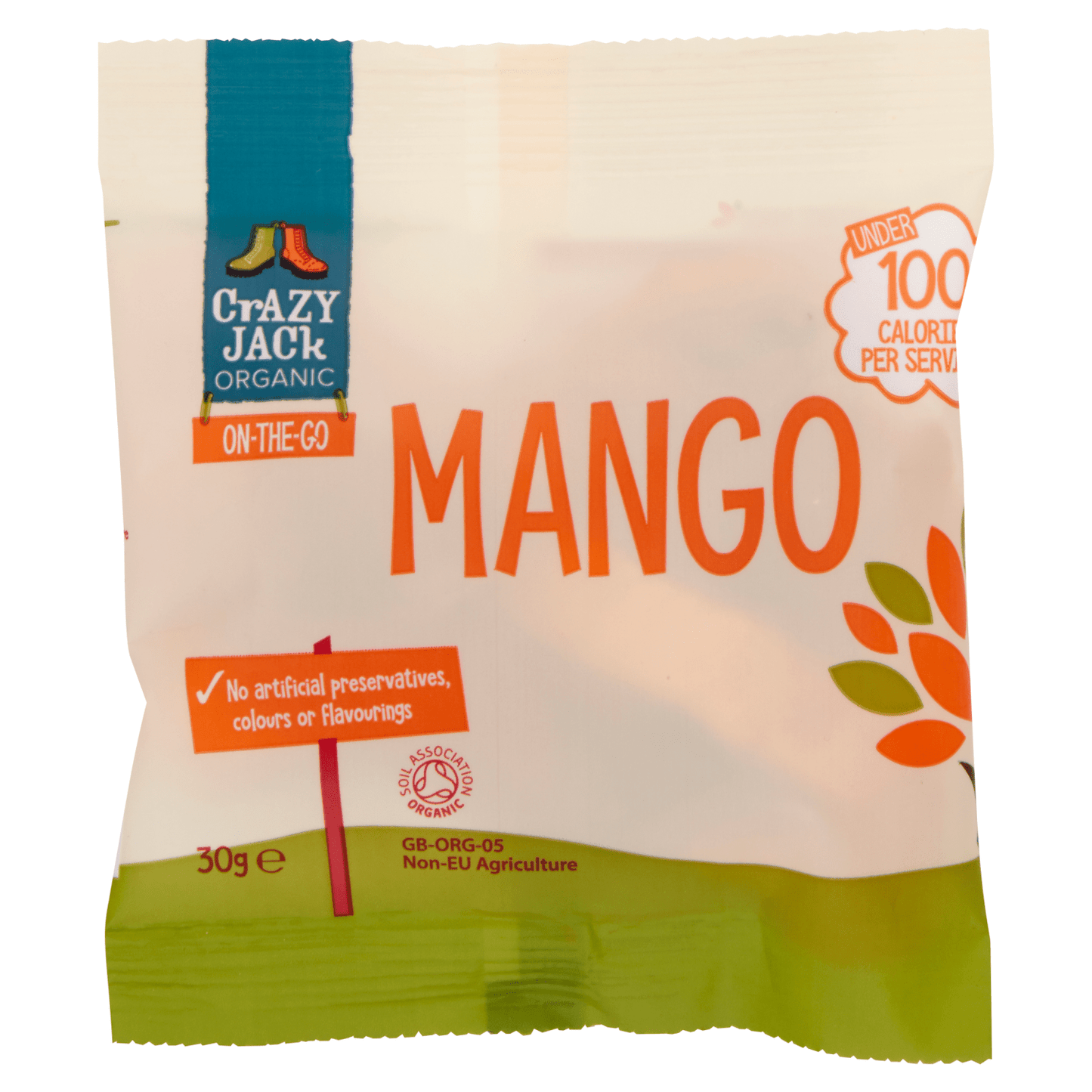 Crazy Jack Organic On - The - Go Mango 30g - UK Food & Drink - 5012246006185