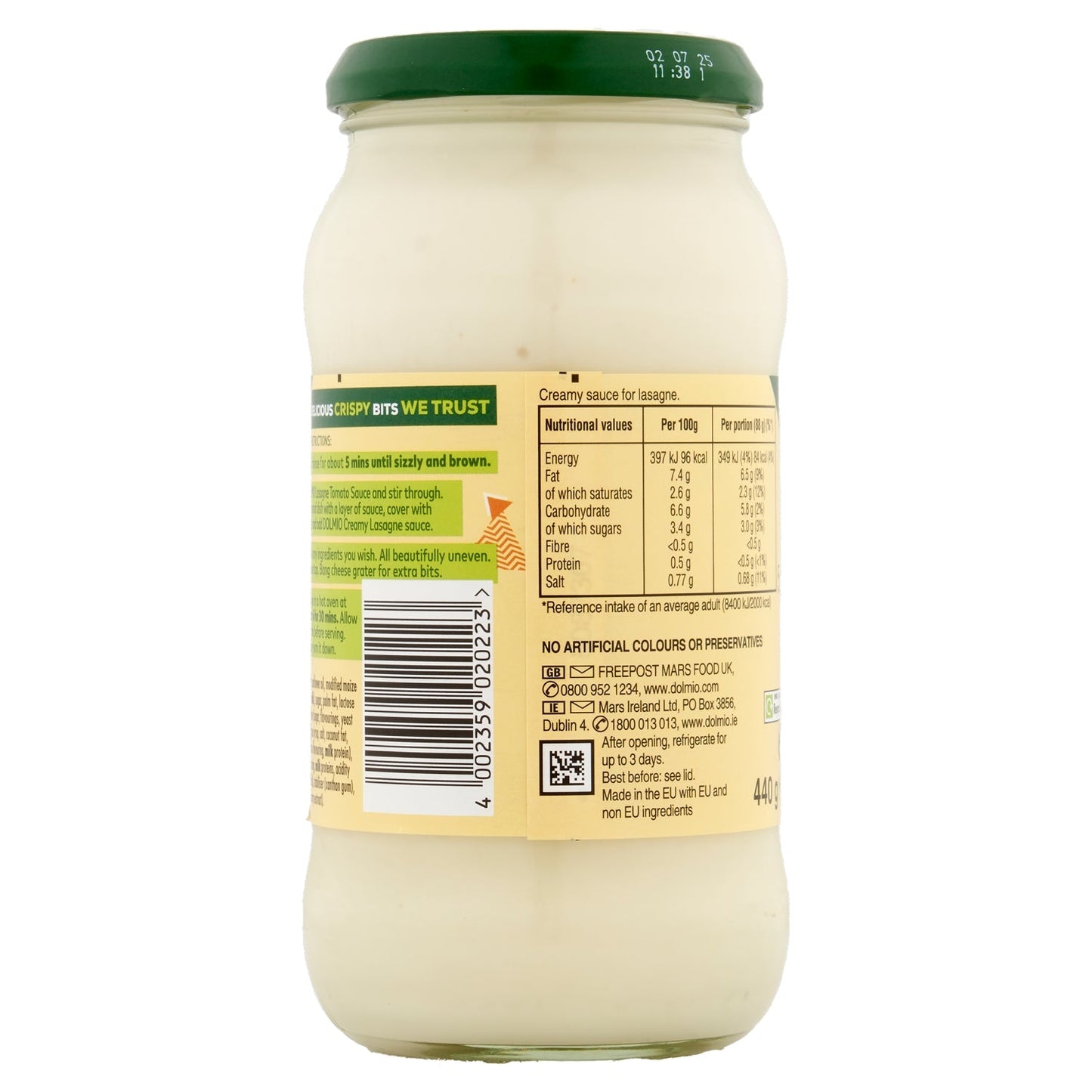 Dolmio Creamy Sauce for Lasagne 440g - UK Food & Drink - 4002359020223