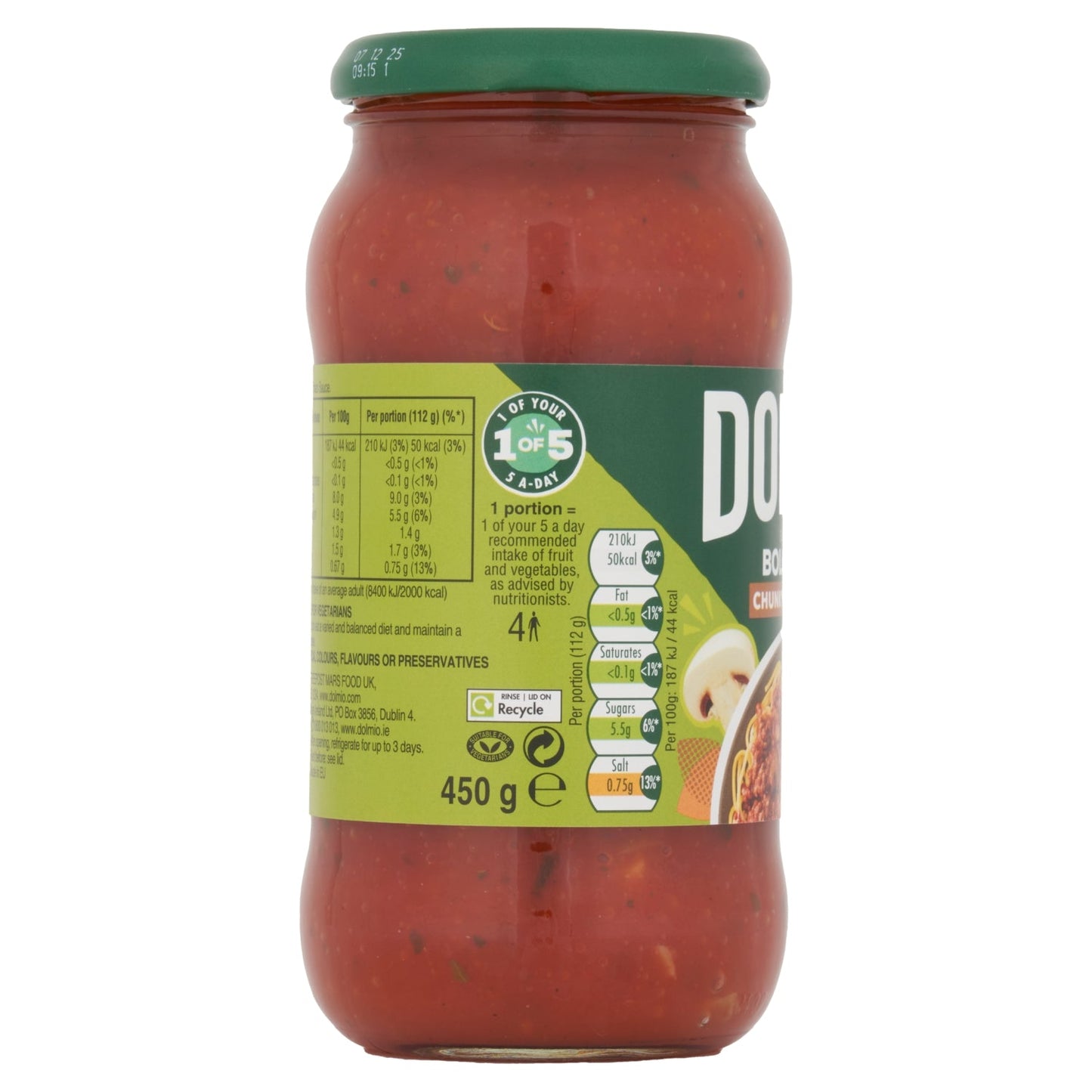 Dolmio Sauce for Bolognese Chunky Mushroom 450g - UK Food & Drink - 4002359019746