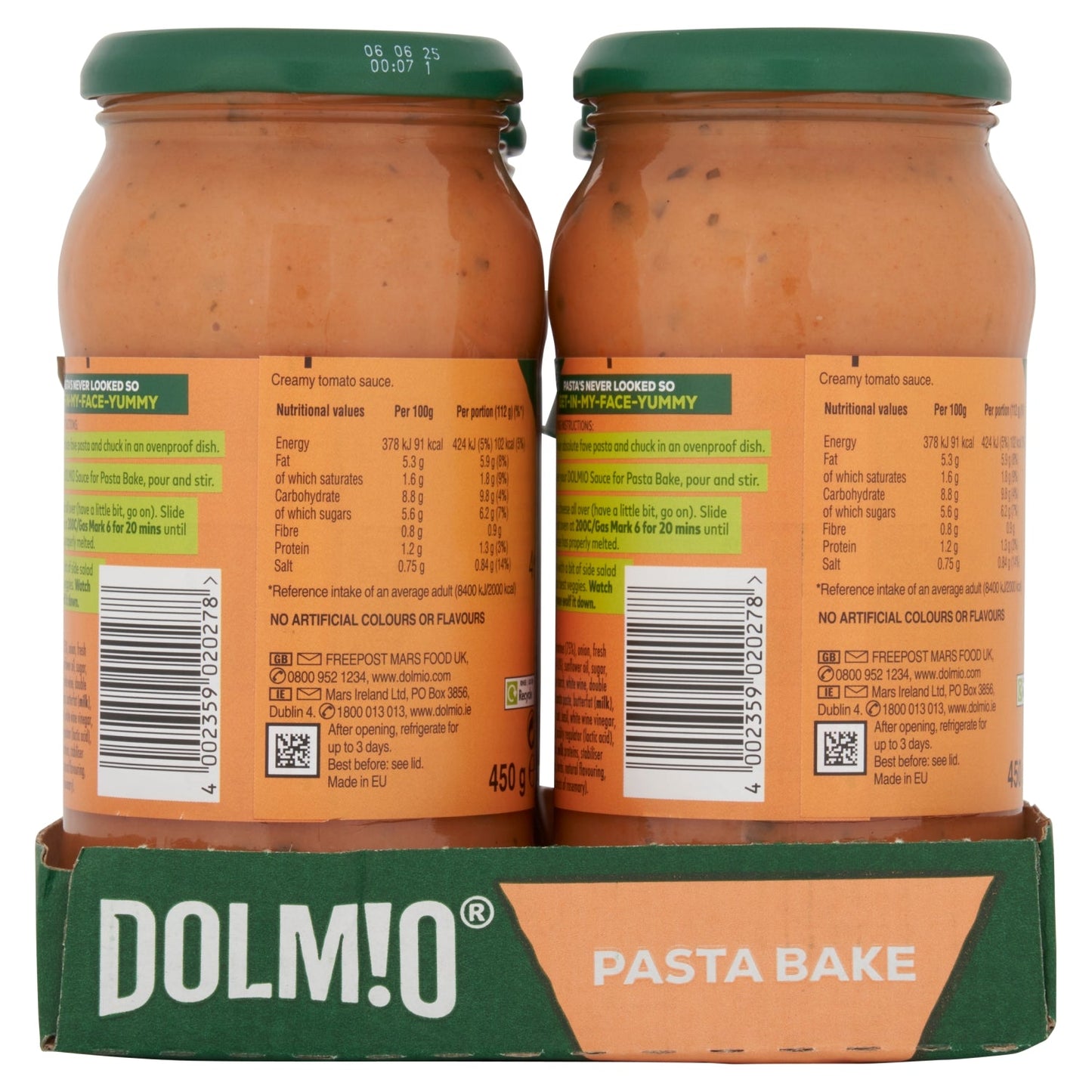 Dolmio Sauce for Pasta Bake Creamy Tomato 450g - UK Food & Drink - 4002359020278