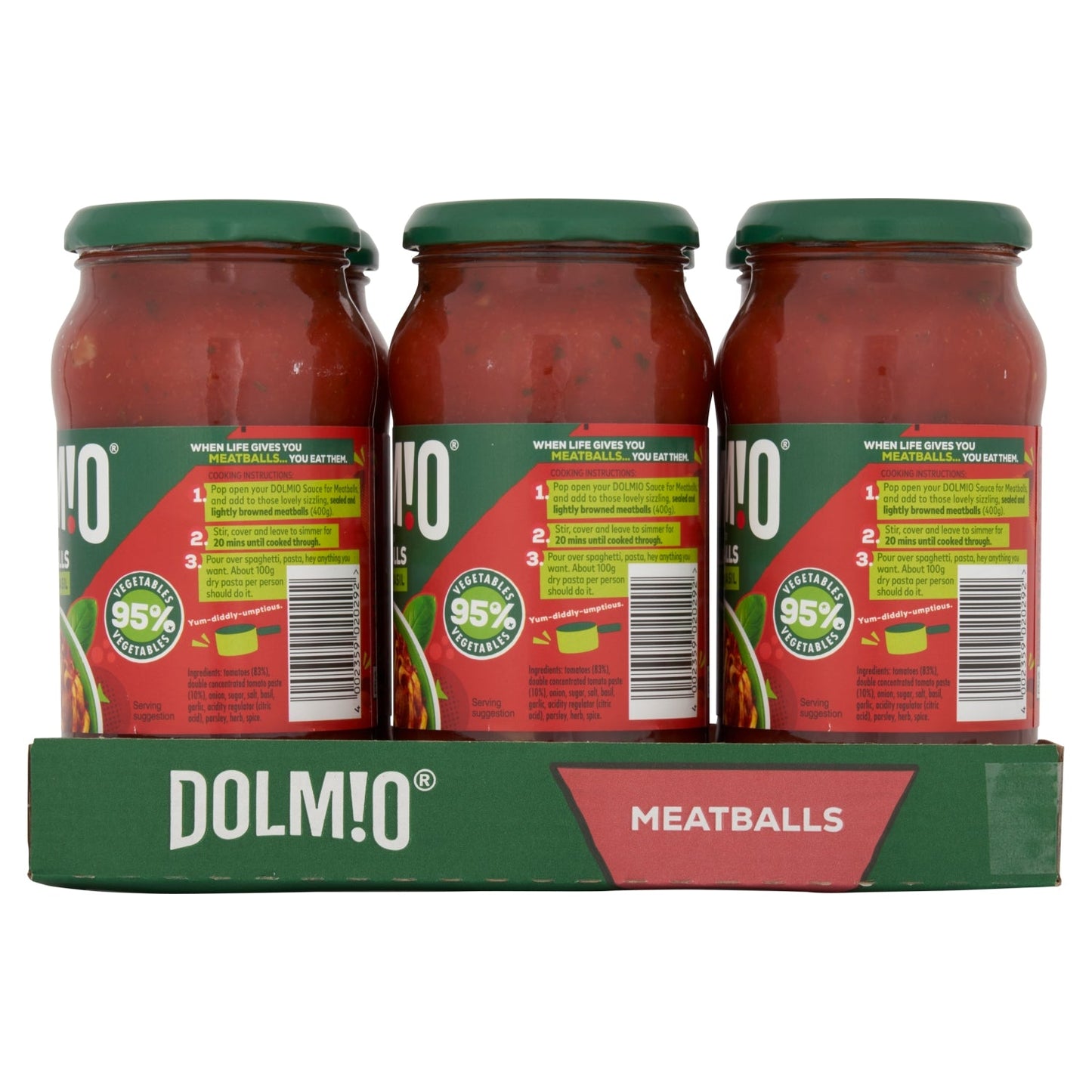 Dolmio Tomato & Basil Sauce for Meatballs 450g - UK Food & Drink - 4002359020292