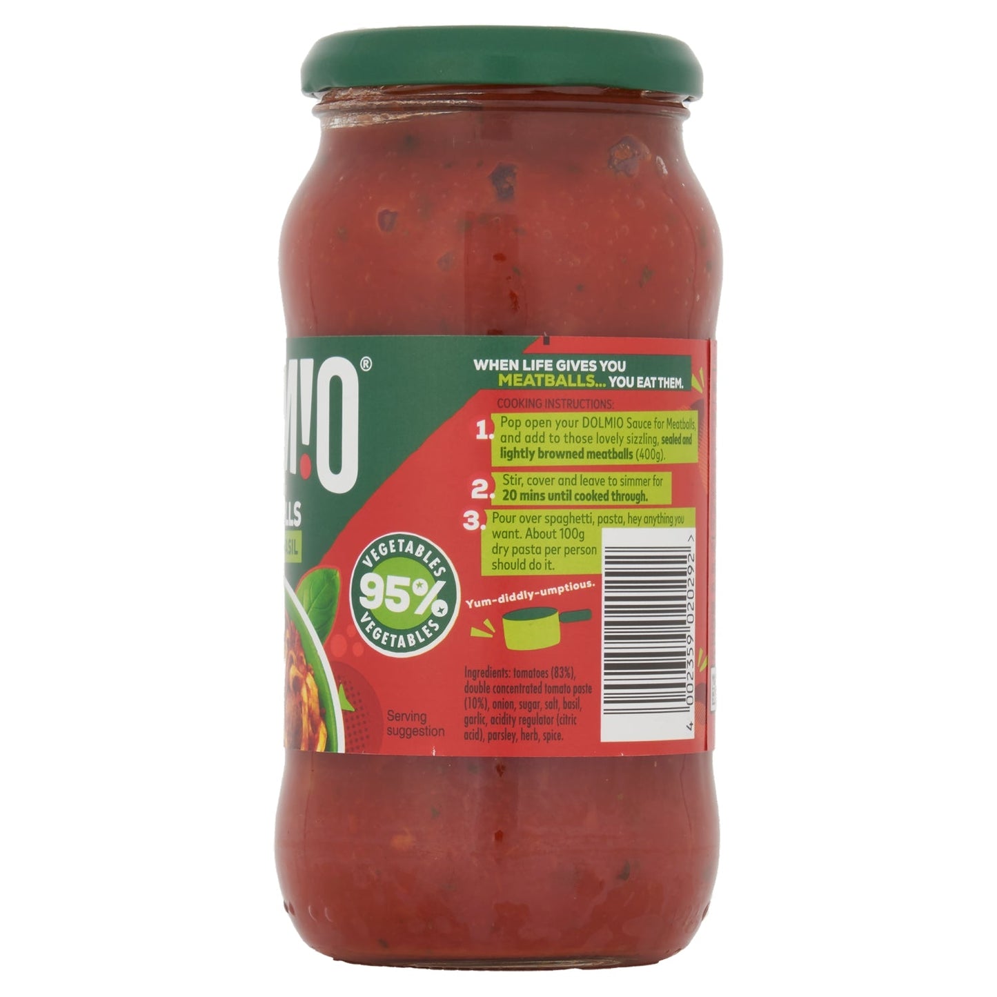 Dolmio Tomato & Basil Sauce for Meatballs 450g - UK Food & Drink - 4002359020292