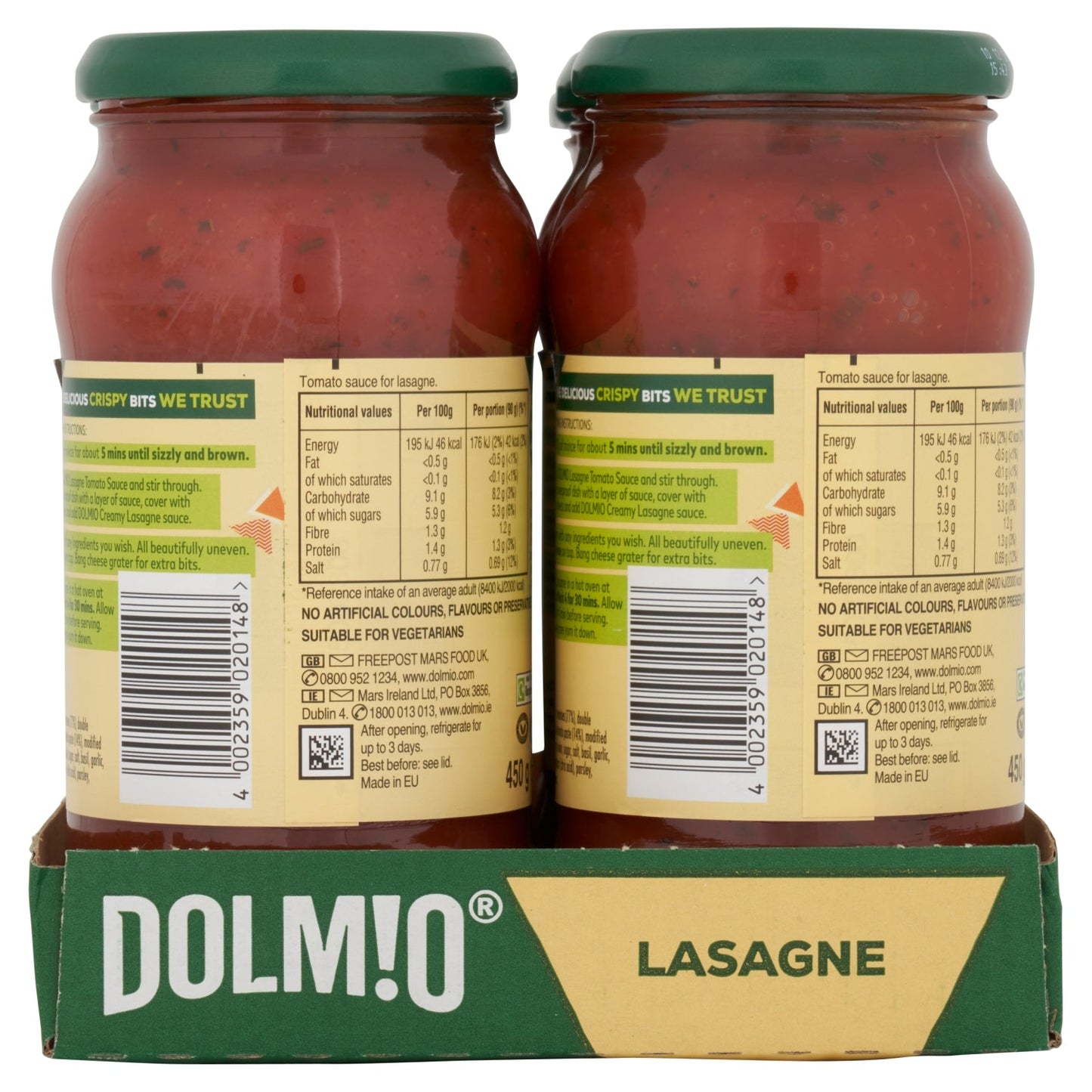 Dolmio Tomato Sauce for Lasagne 450g - UK Food & Drink - 4002359020148