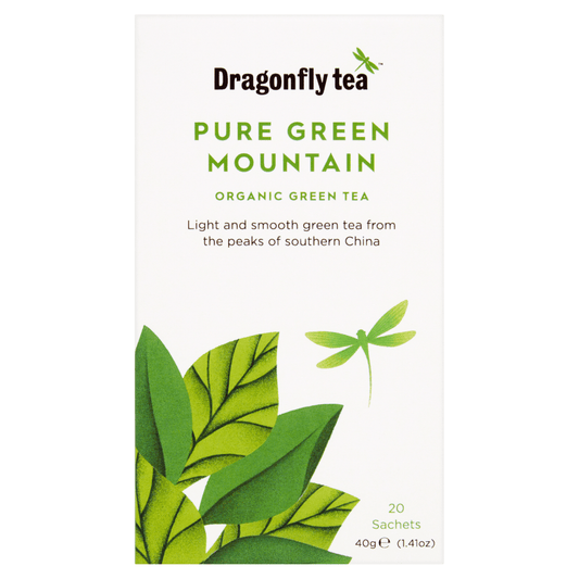Dragonfly Tea Pure Green Mountain Organic Green Tea 20 Sachets 40g - UK Food & Drink - 5032558000541