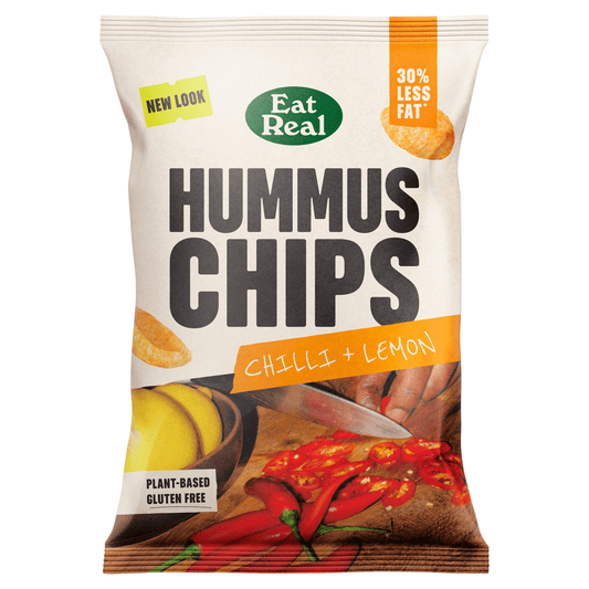 Eat Real Hummus Chips Chilli + Lemon 110g - UK Food & Drink - 5060878780508