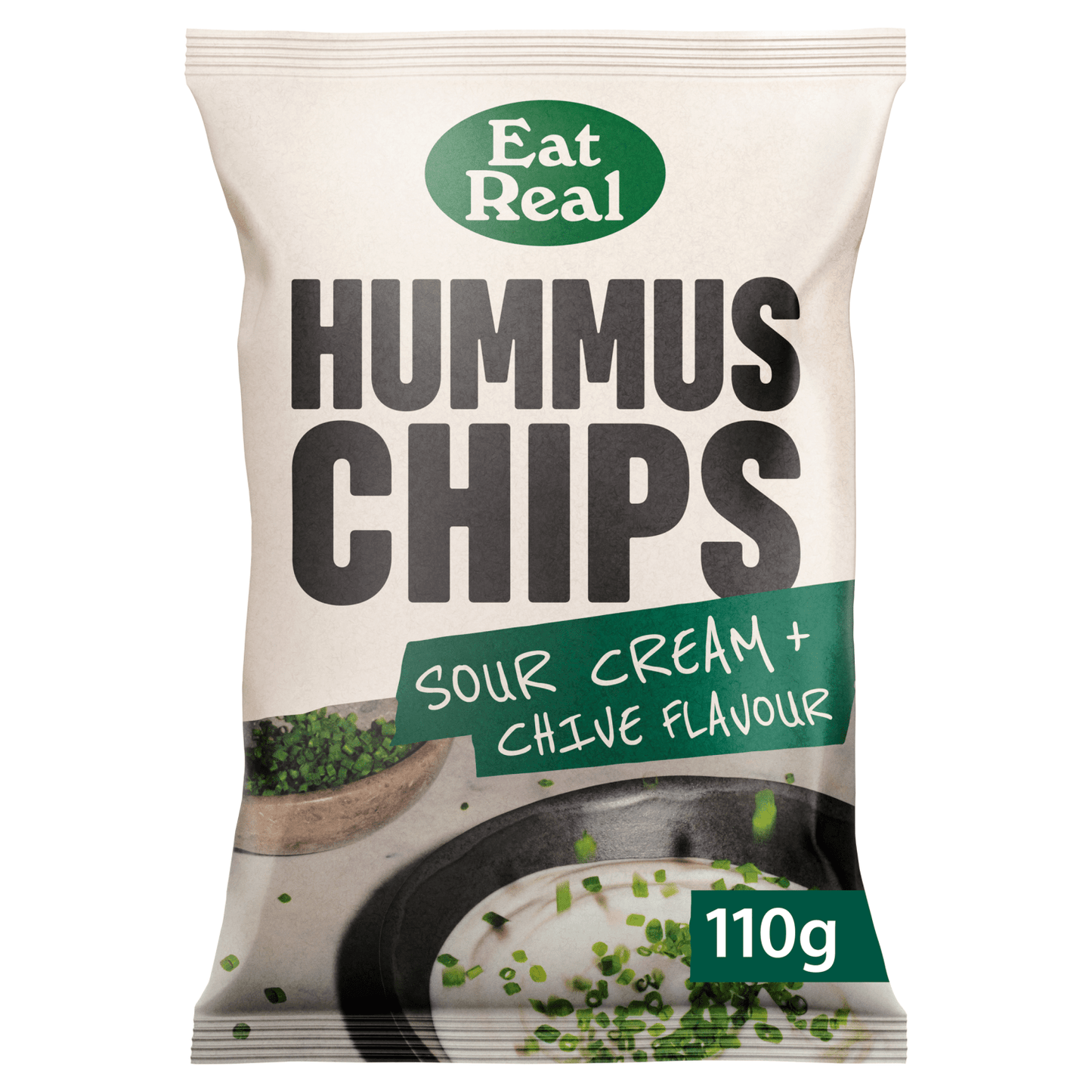 Eat Real Hummus Chips Sour Cream + Chive Flavour 110g - UK Food & Drink - 5060878780423