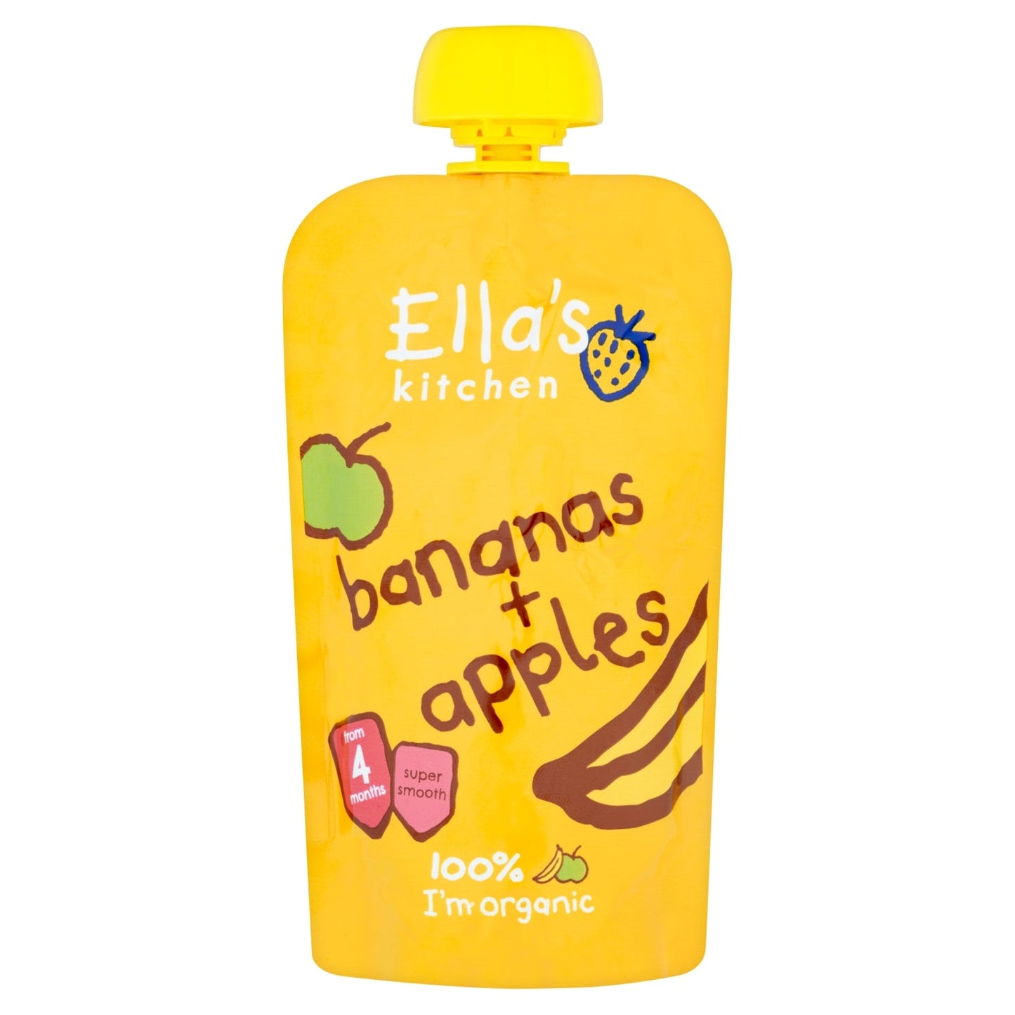 Ella's Kitchen Organic Bananas and Apples Baby Pouch 4+ Months 120g - UK Food & Drink - 5060107330276