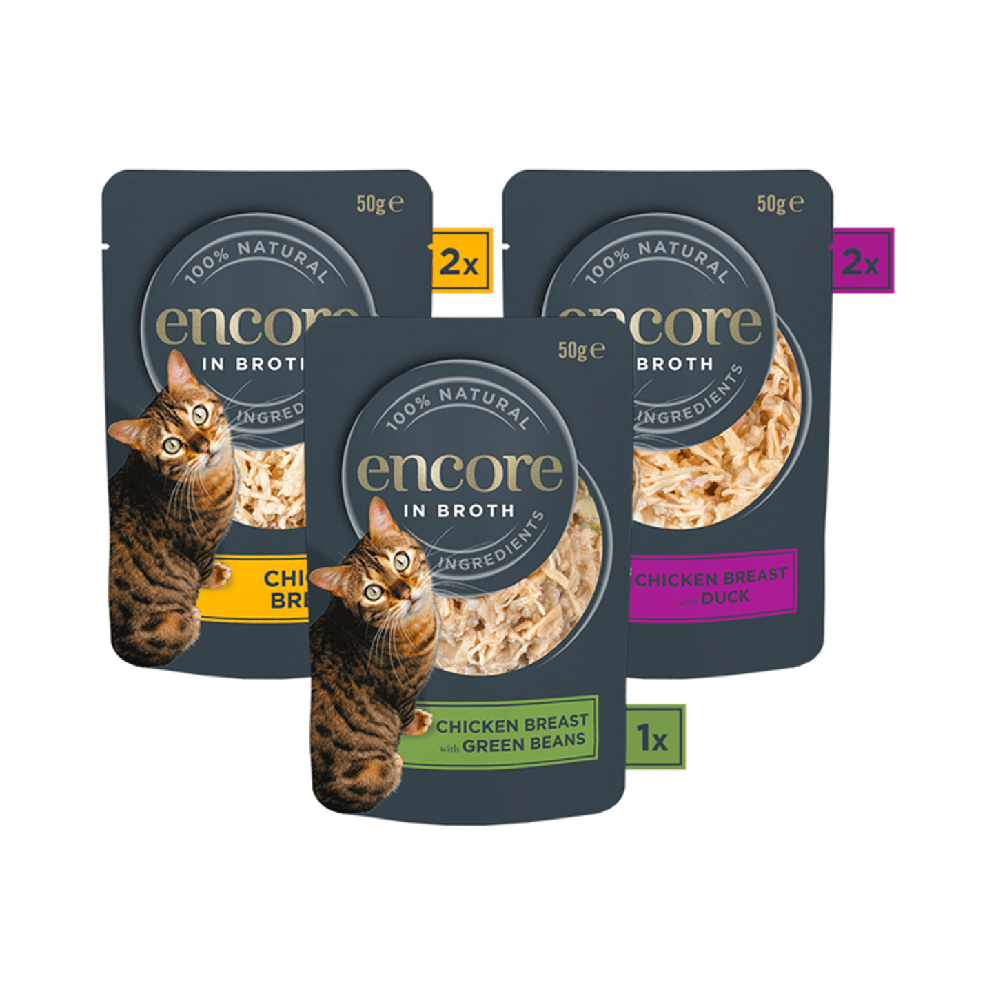 Encore Chicken Selection in Broth 5 x 50g - UK Food & Drink - 5060481897426