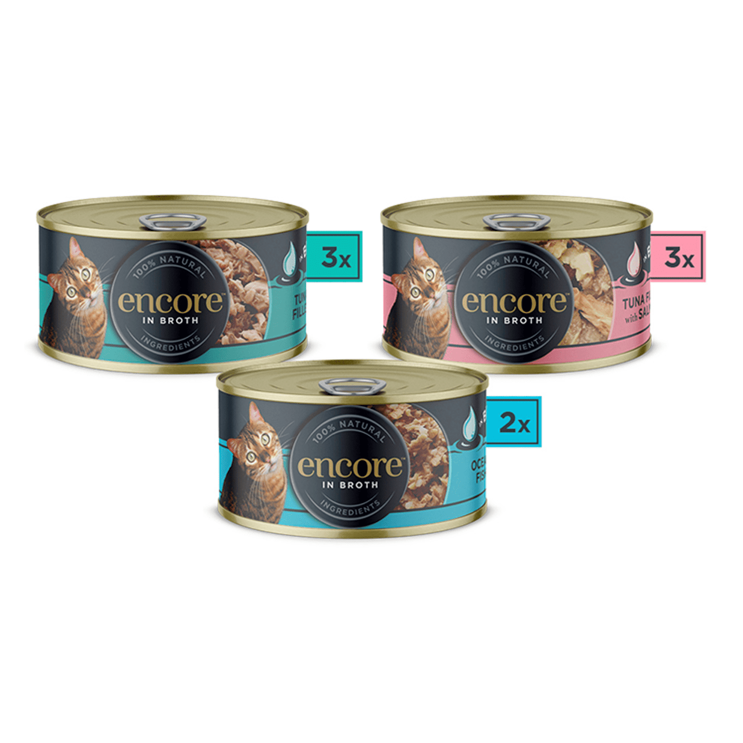 Encore Natural Wet Cat Food Fish Selection Broth 8 x 70g Tins - UK Food & Drink - 5060708560447