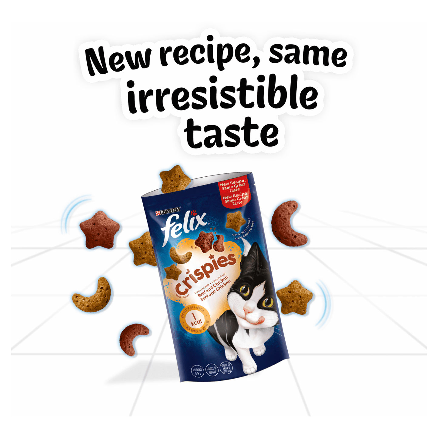 Felix Crispies Adult Cat Treats with Beef & Chicken 45g - UK Food & Drink - 7613034002969