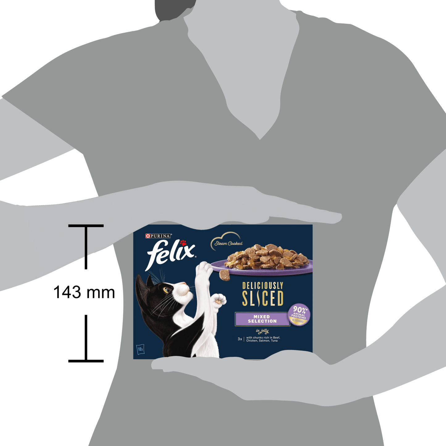 Felix Deliciously Sliced Mixed Selection in Jelly 12 x 80g (960g) - UK Food & Drink - 8445290457660
